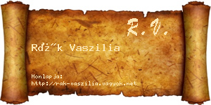 Rák Vaszilia névjegykártya